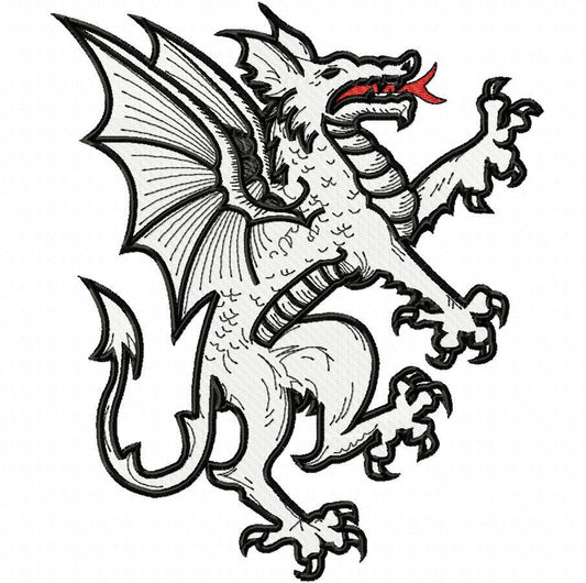 Dragon heraldry/heraldic / crest embroidery design file for Larp surcoat / gambison /parade medieval clothing